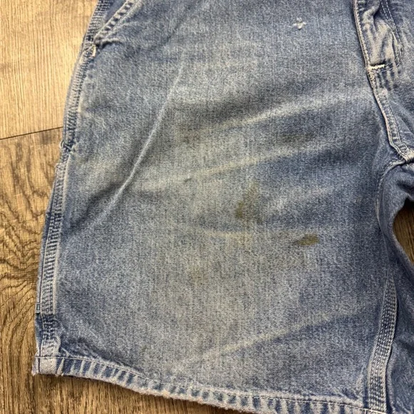 Vintage 2000's Carhartt Denim Carpenter Distressed Grunge Workwear Shorts Sz 32 - Picture 8 of 10